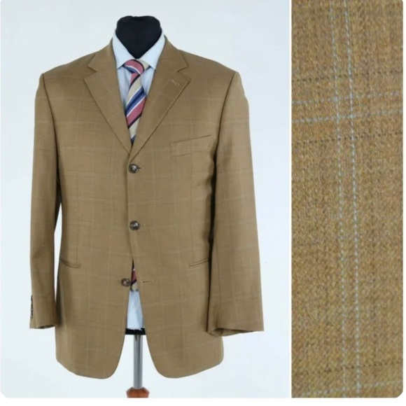 Harley's Custom Suit Coat w Blue Silk Lining Wool Sport Jacket Blazer
